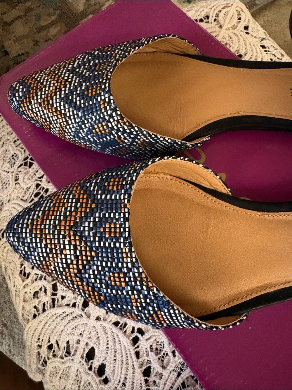 Rampage Cinna Blue Heels with D'Orsay Cutout